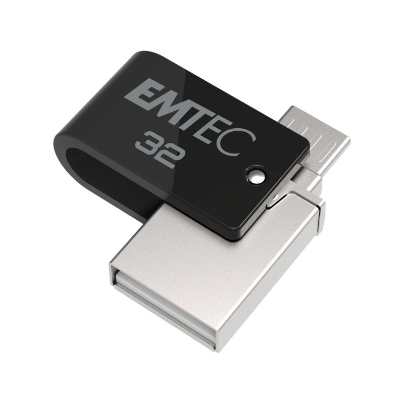 Emtec USB Flash Drive T260 Dual Mobile & Go 32GB - USB-A + micro-USB Emtec USB Flash Drive T260 Dual Mobile & Go 32GB - USB-A + micro-USB