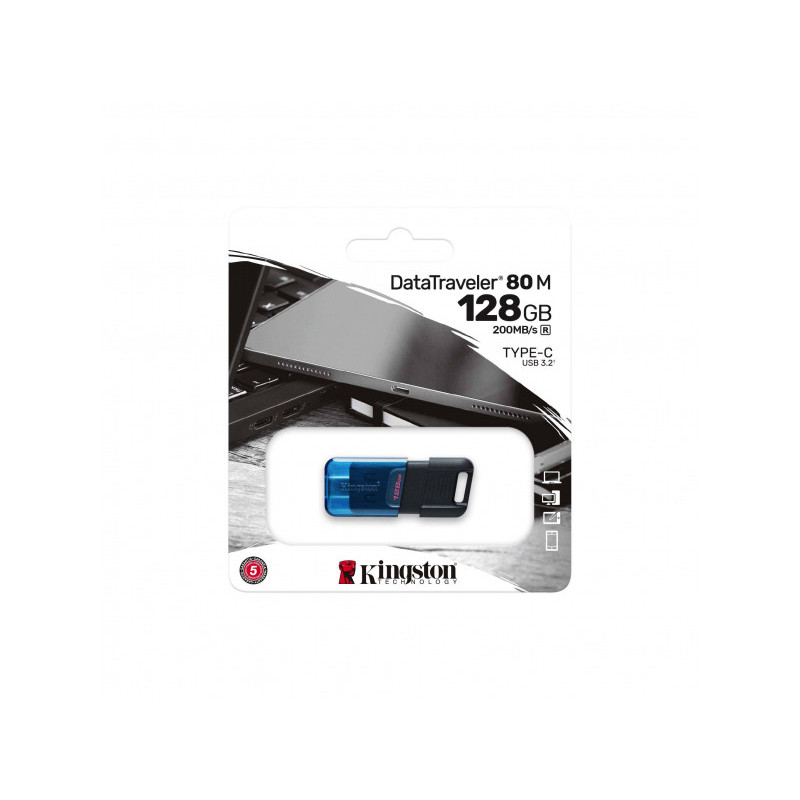 Kingston DataTraveler 80 128GB USB Flash 200 MB/s DT80M/128GB Kingston DataTraveler 80 128GB USB Flash 200 MB/s DT80M/128GB