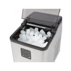 ProfiCook Machine à glaçons PC-EWB 1253 en acier inoxydable et noir.