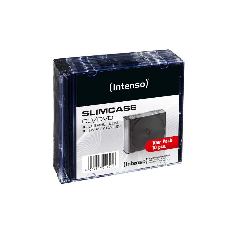 Intenso Empty Slim Cases CD/DVD Pack of 10 Transparent (9001602)