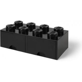 LEGO Brique de rangement 8 plots + 2 tiroir noir (40061733)