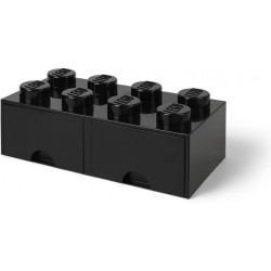 LEGO Brique de rangement 8 plots + 2 tiroir noir (40061733)