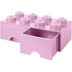 LEGO Brique de rangement 8 plots + 2 tiroir rose (40061738)