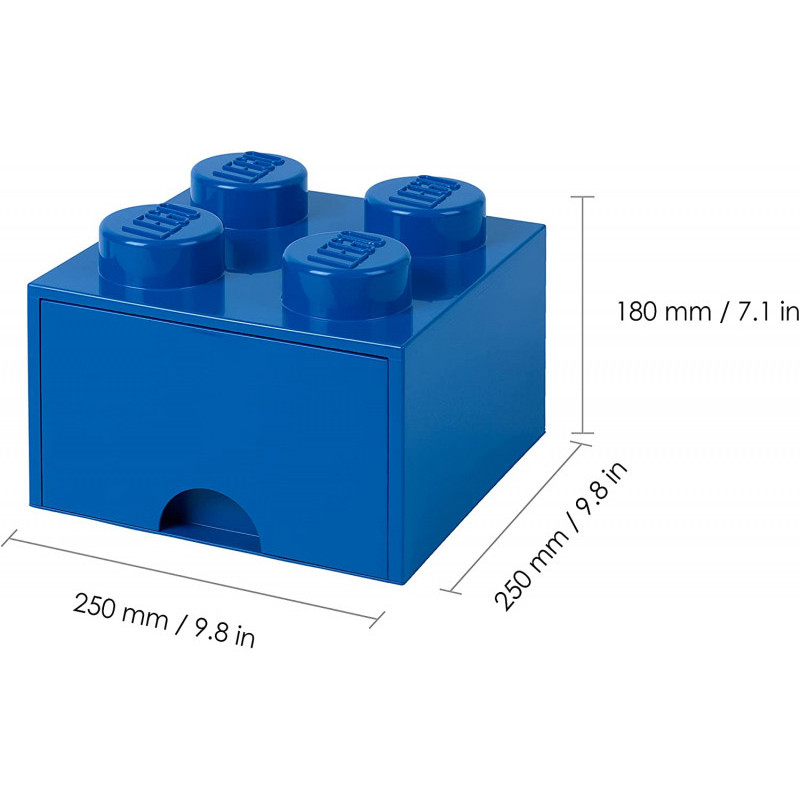 LEGO Brique de rangement 4 plots + 1 tiroir bleu (40051731) LEGO Brique de rangement 4 plots + 1 tiroir bleu (40051731)