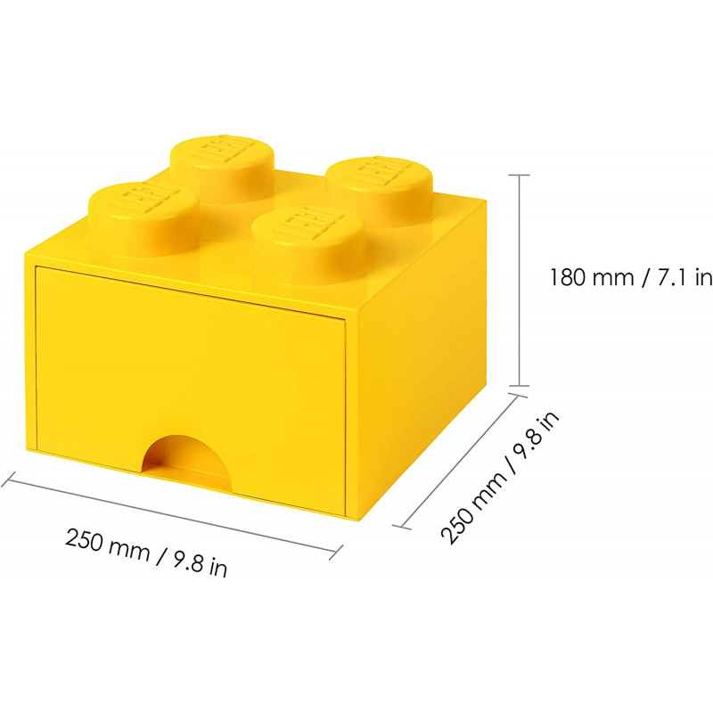 LEGO Brique de rangement 4 plots + 1 tiroir jaune (40051732) LEGO Brique de rangement 4 plots + 1 tiroir jaune (40051732)