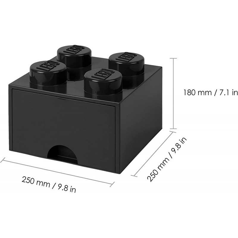 LEGO Brique de rangement 4 plots + 1 tiroir noir (40051733) LEGO Brique de rangement 4 plots + 1 tiroir noir (40051733)