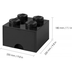 LEGO Brique de rangement 4 plots + 1 tiroir noir (40051733)