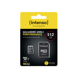Intenso memory card microSDXC UHS-I Performance 512GB + adapter CL 10
