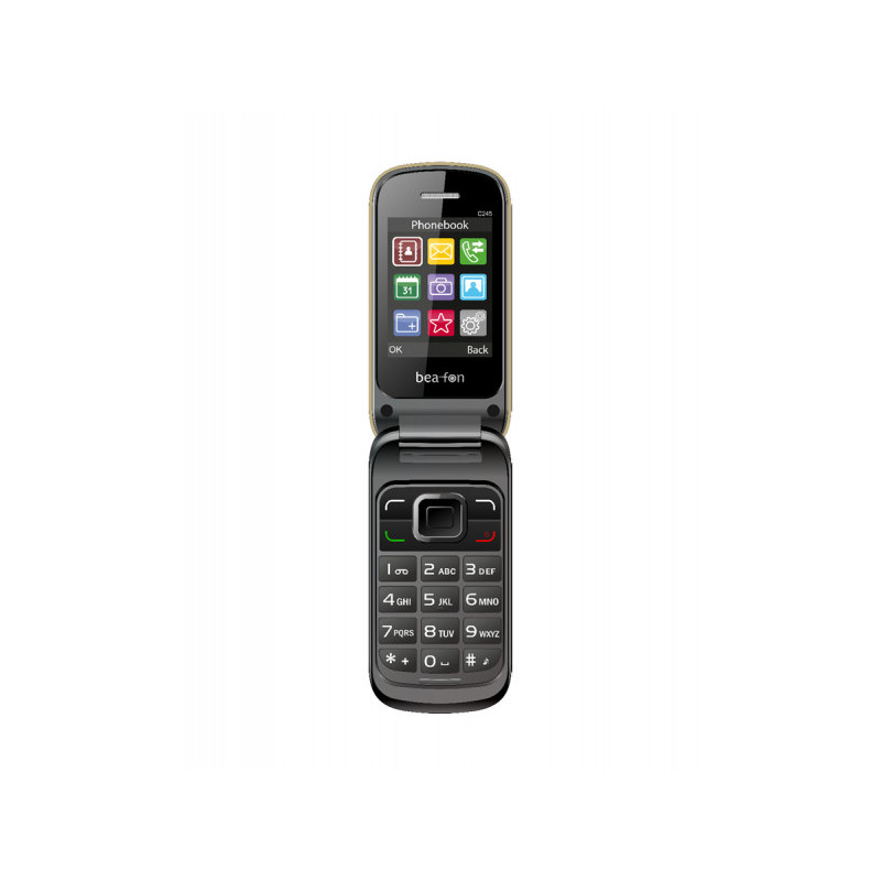 Bea-fon C245 - Telephone mobile à clapet - Couleur champagne C245_EU001C
