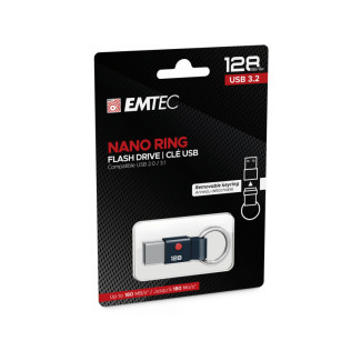 Emtec USB Flash Drive T100 Nano Ring 128GB - USB 3.2
