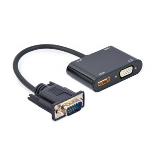 CableXpert VGA auf HDMI/Audio-Adapter. black - A-VGA-HDMI-02