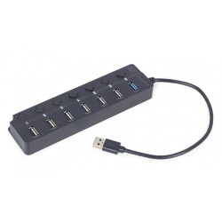 Gembird USB-Hub (1 x USB 3.1 + 6 x USB 2.0). black - UHB-U3P1U2P6P-01