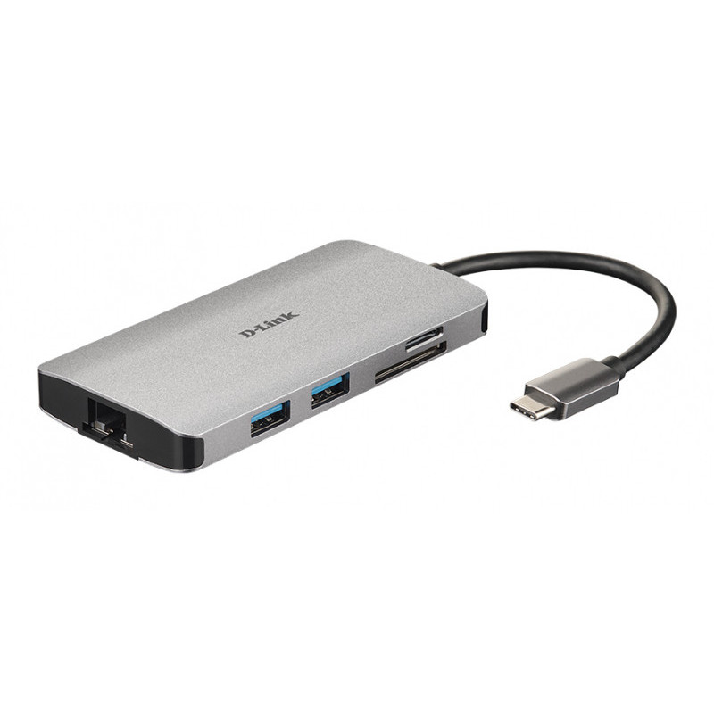 D-Link 8 In 1 USB-C Hub HDMI/Ethernet/Kartenleser/USB-C DUB-M810 D-Link 8 In 1 USB-C Hub HDMI/Ethernet/Kartenleser/USB-C DUB-M810