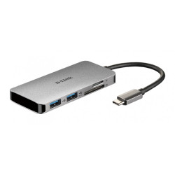 D-Link 6 In 1 USB-C Hub mit HDMI/Kartenleser/USB-C Ladeanschluss DUB-M610