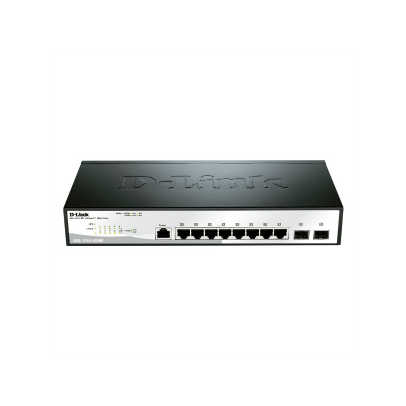 D-Link Smart Switch 10 Port 8 x 10/100/1000+ 2 x Gigabit SFP DGS-1210-10/E D-Link Smart Switch 10 Port 8 x 10/100/1000+ 2 x Gigabit SFP DGS-1210-10/E