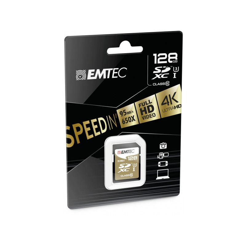 Emtec memory card SDXC 128GB SpeedIN PRO CL10 95MB/s FullHD 4K Emtec memory card SDXC 128GB SpeedIN PRO CL10 95MB/s FullHD 4K