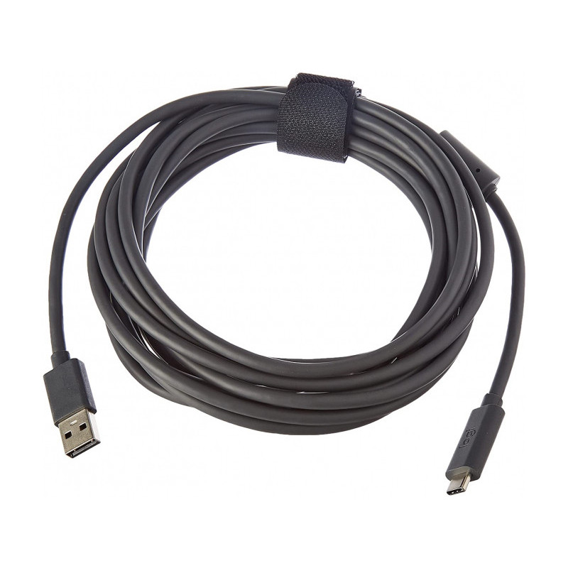 Logitech USB cable USB 2.0 USB-A USB-C 5m black - 993-001391 Logitech USB cable USB 2.0 USB-A USB-C 5m black - 993-001391