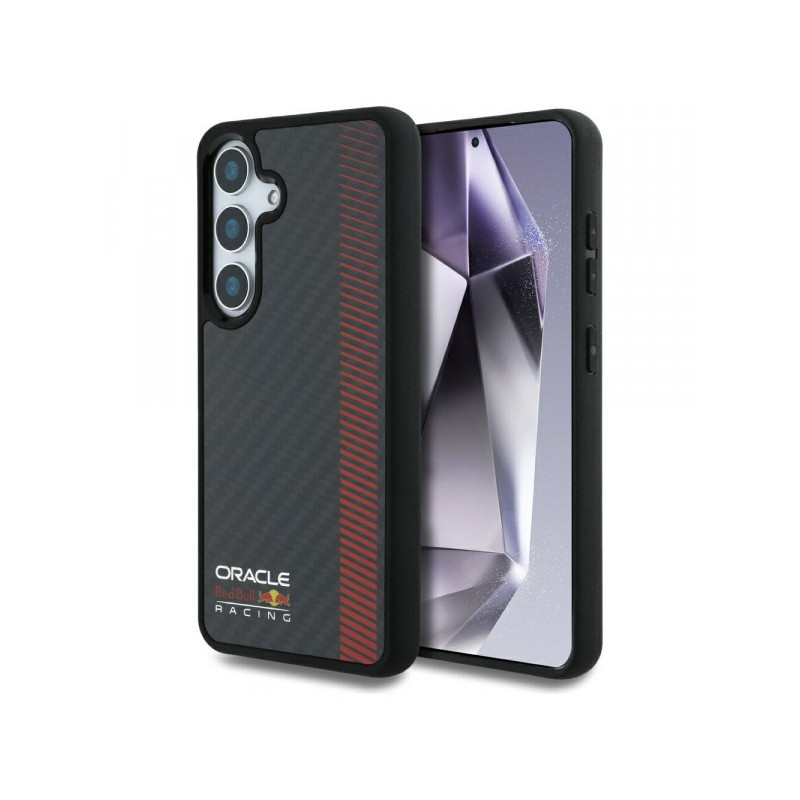 Red Bull Case pour Samsung Galaxy S25 noir Fibre de carbone réel MagSafe