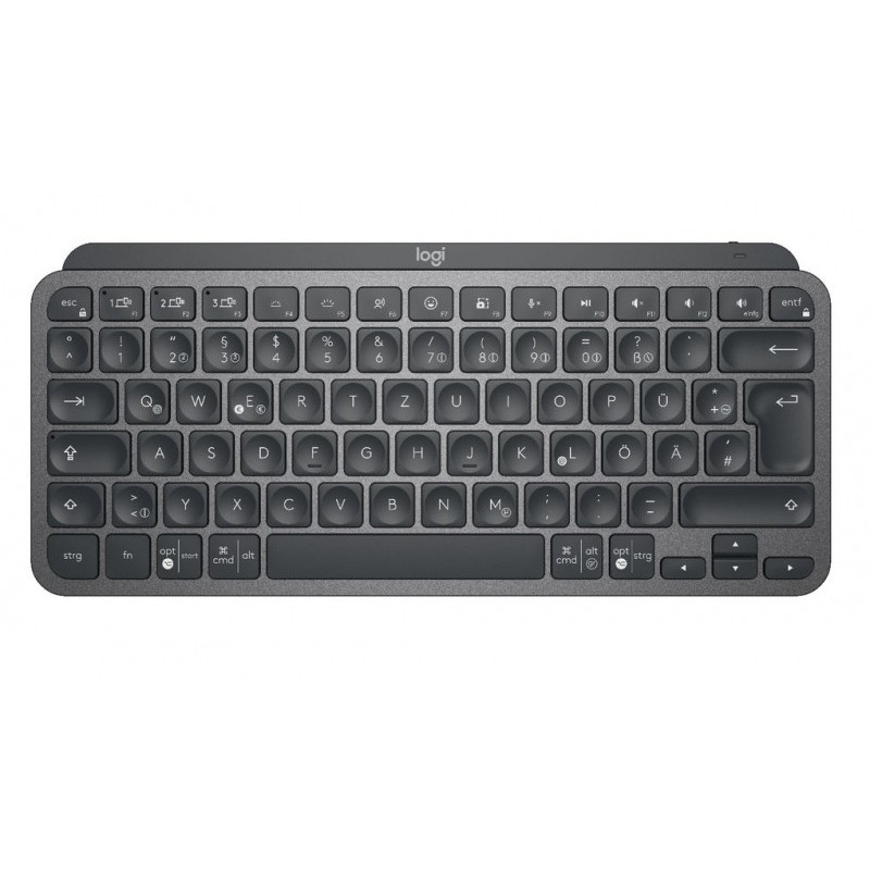 Logitech Keyboard MX Keys Mini Wireless + Bluetooth Graphite - 920-010498 Logitech Keyboard MX Keys Mini Wireless + Bluetooth Graphite - 920-010498