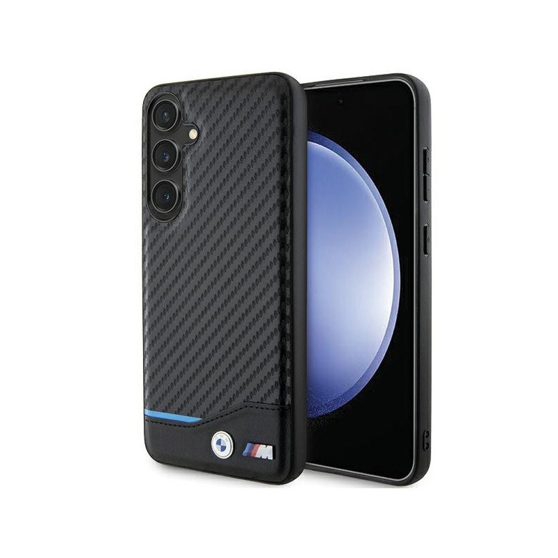 BMW Coque pour Samsung S24+ S926 noire Cuir Carbone BMW Coque pour Samsung S24+ S926 noire Cuir Carbone