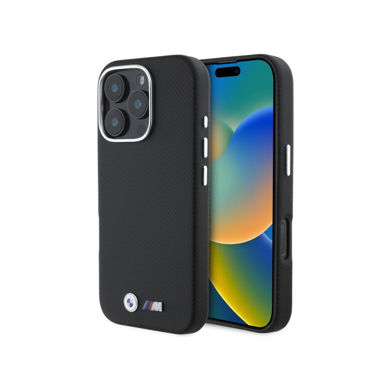 BMW Coque pour iPhone 16 Pro Max noire Édition M Kevlar et Métal BMW Coque pour iPhone 16 Pro Max noire Édition M Kevlar et Métal