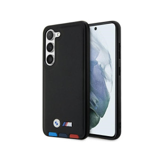 BMW Coque Cuir Samsung Galaxy S23+ S916 Noir Estampage Tricolore MPN