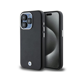 BMW Coque noire en métal enveloppé Signature MagSafe pour iPhone 15 Pro