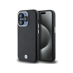 BMW Coque noire en métal enveloppé Signature pour iPhone 14 Pro Max MagSafe