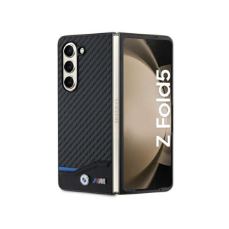 BMW Coque Samsung Galaxy Z Fold5 F946 Cuir Noir Carbone MPN