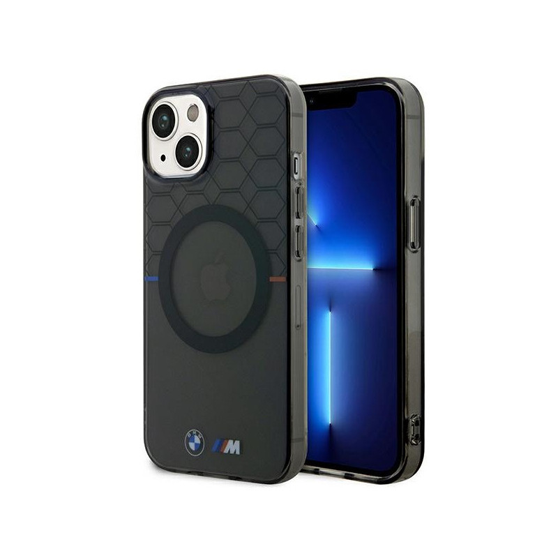 BMW Étui gris avec motif pour iPhone 13/14/15 avec MagSafe BMW Étui gris avec motif pour iPhone 13/14/15 avec MagSafe