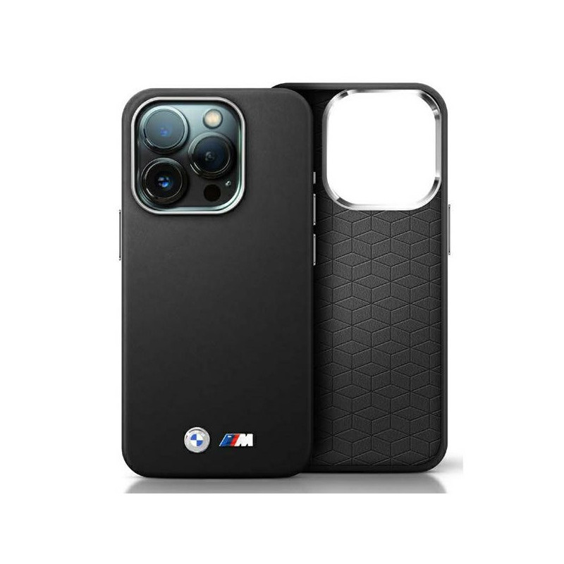 BMW Coque noire rigide M métal intégral lisse pour iPhone 16 BMW Coque noire rigide M métal intégral lisse pour iPhone 16