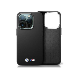 BMW Coque noire rigide M métal intégral lisse pour iPhone 16