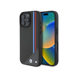 BMW Coque pour iPhone 16 Pro Max anthracite M Maille Tricolore MagSafe