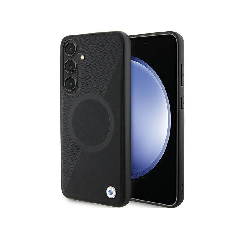 BMW Coque pour Samsung S24+ noire Signature Cuir Demi-Texturé Cercle BMW Coque pour Samsung S24+ noire Signature Cuir Demi-Texturé Cercle