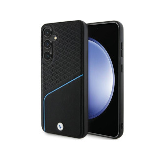 BMW Coque pour Samsung S24 noire Sign Cuir Texturé Ligne MagSafe