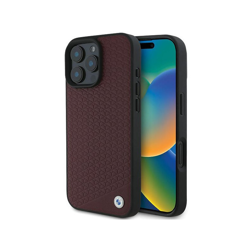 MW Coque iPhone 16 Pro Max Rouge Cuir Logo MagSafe MPN