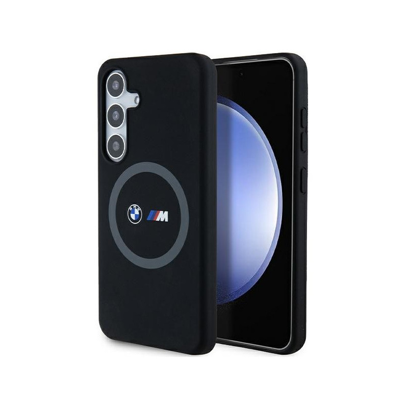 BMW Coque pour Samsung S24 S921 noire M Silicone Anneau Imprimé MagSafe BMW Coque pour Samsung S24 S921 noire M Silicone Anneau Imprimé MagSafe