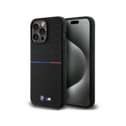 BMW Coque noire rigide silicone avec motif MagSafe pour iPhone 15 Pro Max