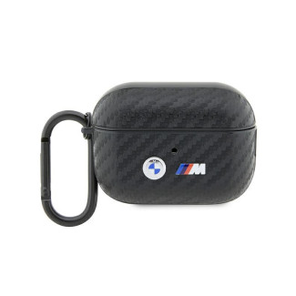 BMW coque AirPods Pro 2ème génération noir carbone double logo métal