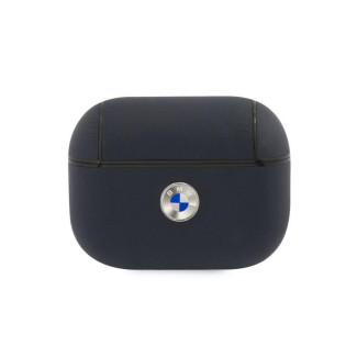 BMW coque AirPods Pro marine cuir véritable logo argent