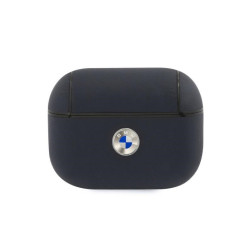 BMW coque AirPods Pro marine cuir véritable logo argent