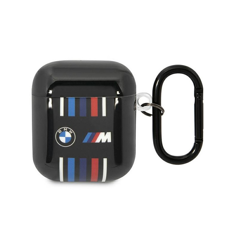 BMW Coque AirPods 1/2 Noir Lignes Multi-couleurs BMW Coque AirPods 1/2 Noir Lignes Multi-couleurs