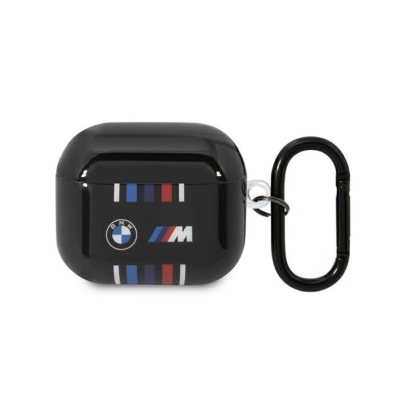 BMW Coque AirPods 3ème Génération Noir Lignes Multi-Couleurs
