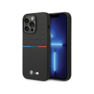 BMW Coque en silicone noire iPhone 14 Pro Max 6.7 Motif M