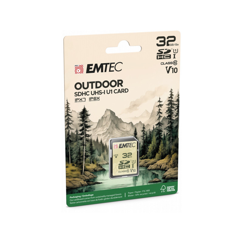 Emtec SDHC 32Go UHS-I V10 CL10 OUTDOOR IPX6 IPX7 Emtec SDHC 32Go UHS-I V10 CL10 OUTDOOR IPX6 IPX7