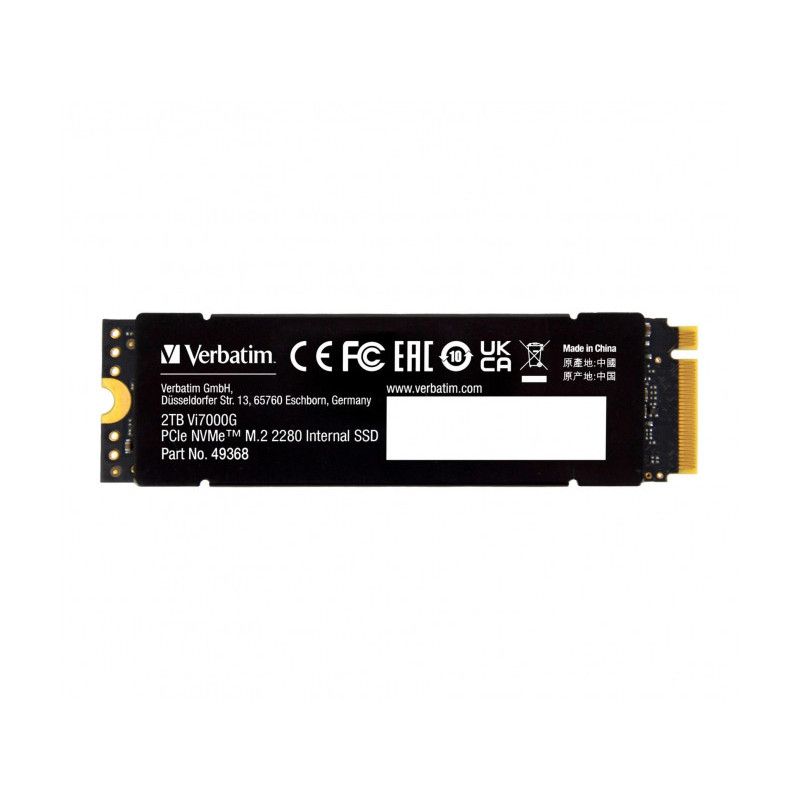 Verbatim Vi7000 PCle NVMe M.2 SSD 2To - 49368 Verbatim Vi7000 PCle NVMe M.2 SSD 2To - 49368