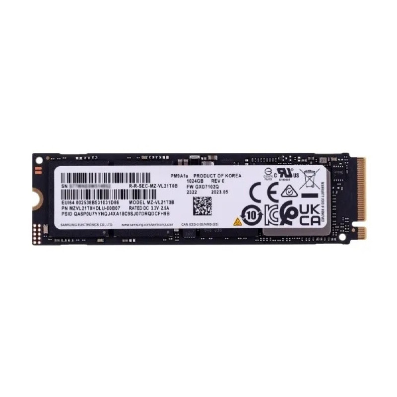 Samsung M.2 1To PM9A1a NVMe PCIe 4.0 x 4 EN VRAC - MZVL21T0HDLU-00B07 Samsung M.2 1To PM9A1a NVMe PCIe 4.0 x 4 EN VRAC - MZVL21T0HDLU-00B07