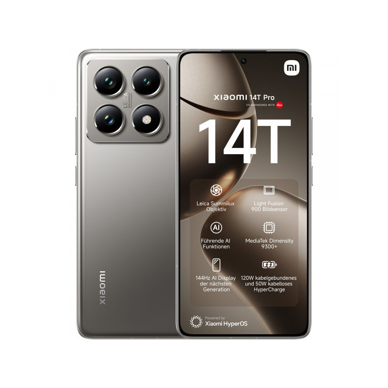Xiaomi 14T Pro Dual Sim 12+512 Go - Gris Titan DE - MZB0HHFEU