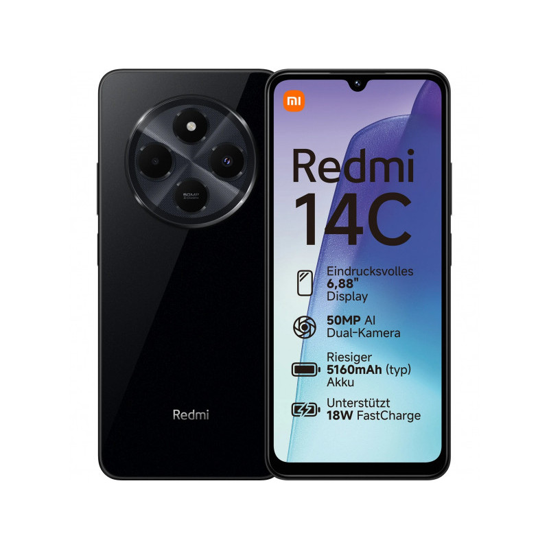 Xiaomi Redmi 14C Dual Sim 4+128 Go Noir DE - MZB0HPYEU