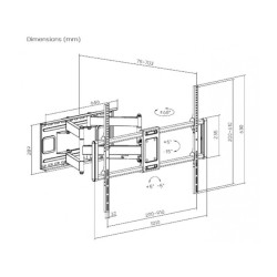 Gembird Support mural pour TV LCD/LED. 60´´-120´´ (120 kg) - WM-120ST-01